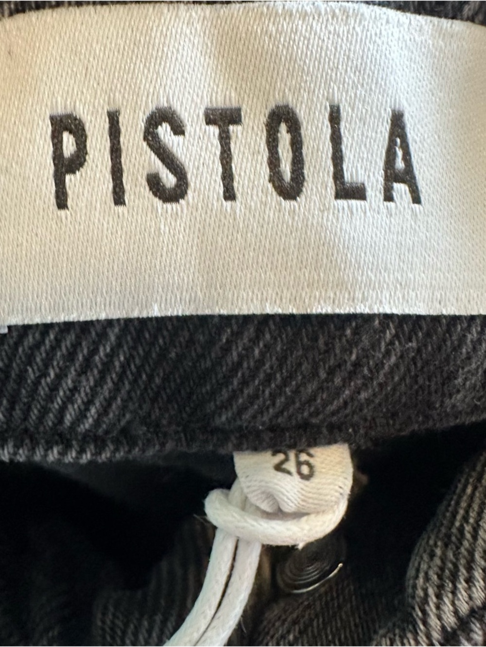 Pistola Lottie High Rise Relaxed Bowed Leg Jeans Zen Black Size 26 NWT - Picture 9 of 10